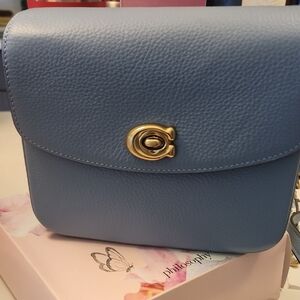 Coach Sky Blue Leather Crossbody Bag